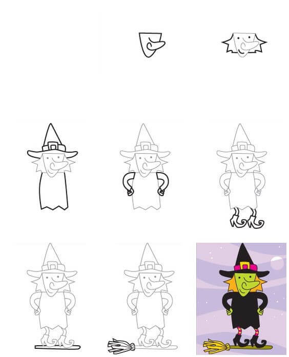 Desenhos de Bruxa no céu