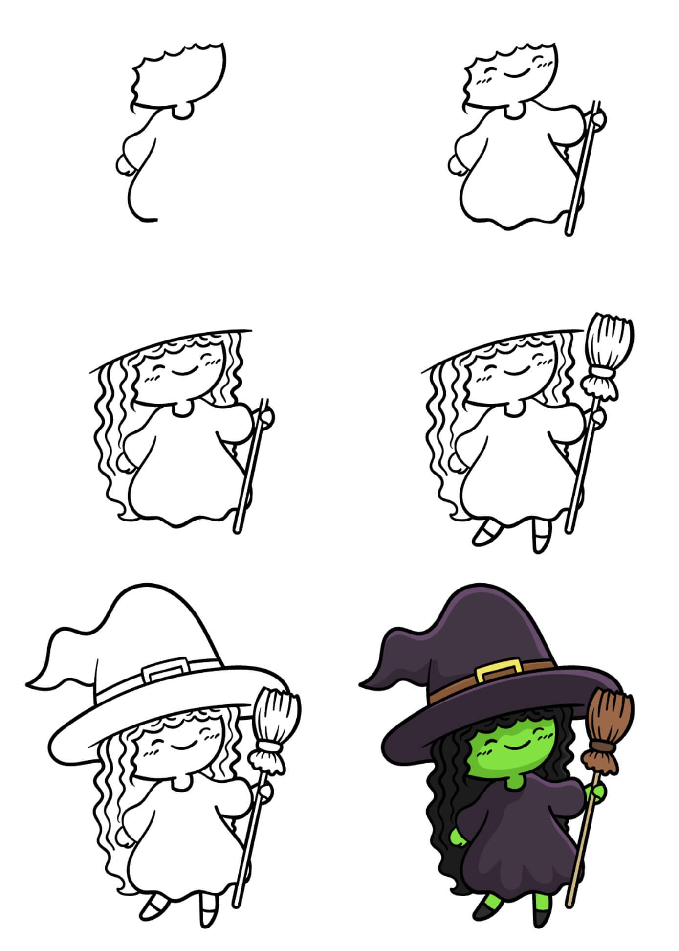 Desenhos de Bruxa Verde