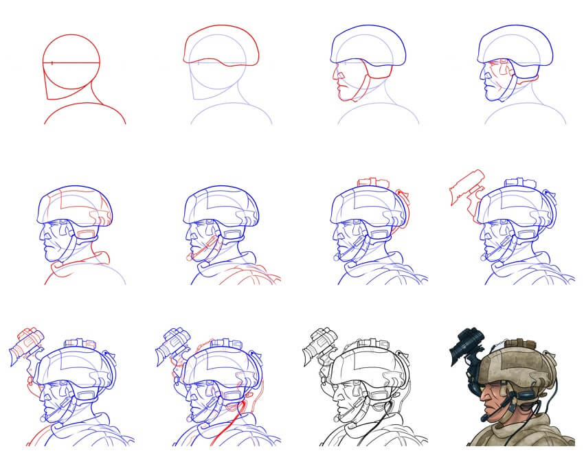 Desenhos de Cabeça de soldado