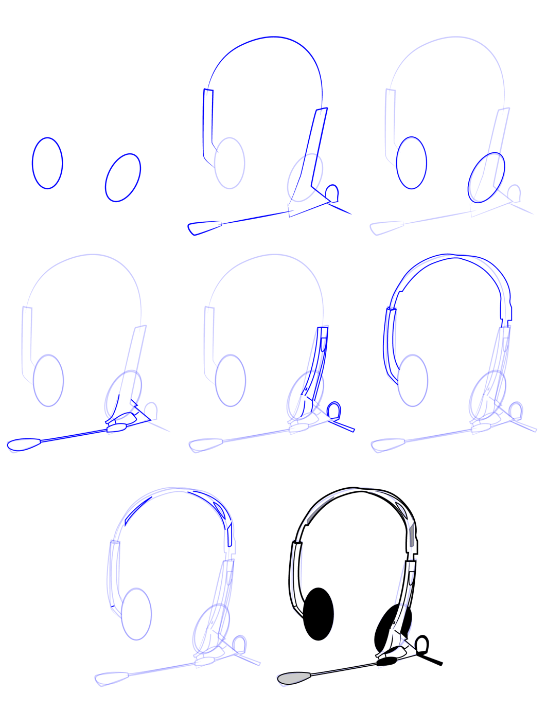 Desenhos de Desenhando fones de ouvido simples