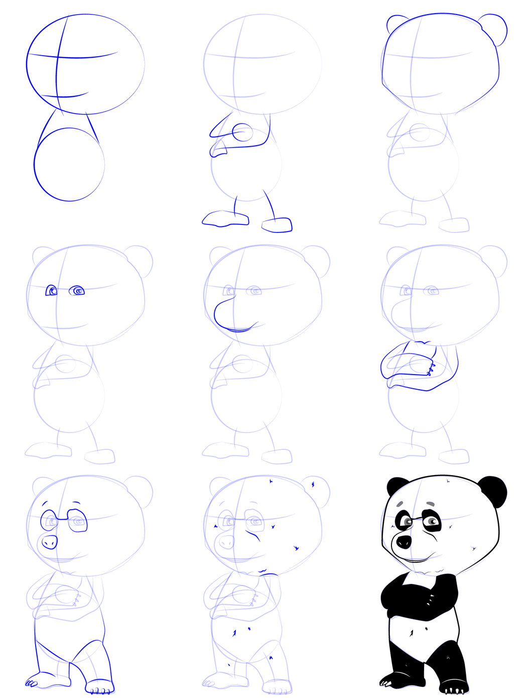 Desenhos de Desenhando um panda simples (2)