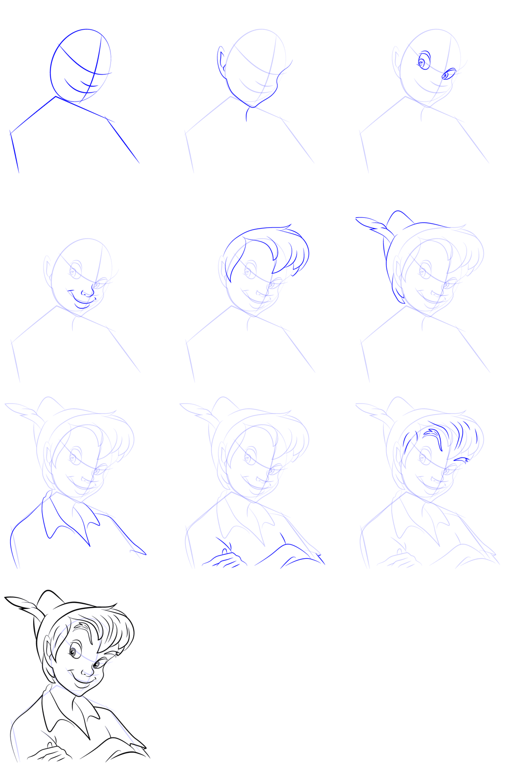 Desenhos de Detalhe de Peter Pan