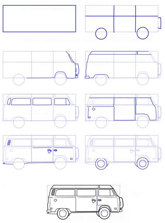 Desenhos de Detalhes do ônibus