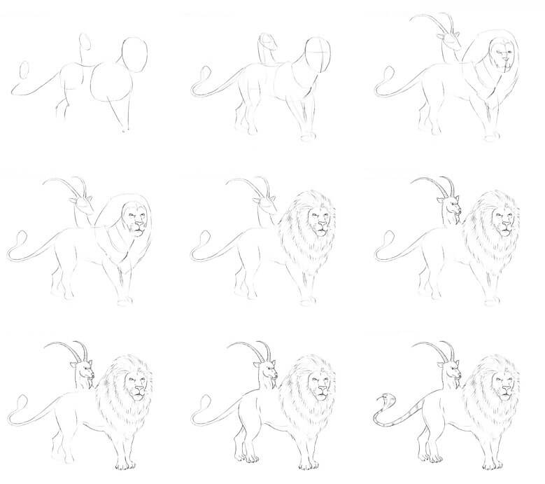 Desenhos de Esboço da Quimera