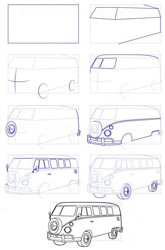 Desenhos de Esboço de ônibus