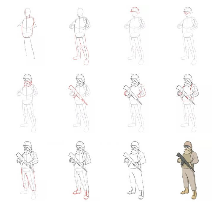 Desenhos de Estampa de soldado