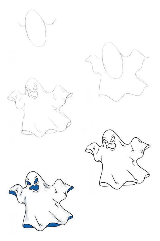 Desenhos de Fantasma assustador de Halloween