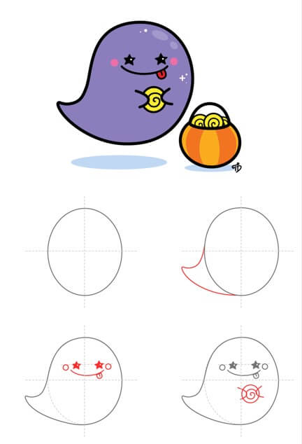 Desenhos de Fantasma fofo de Halloween