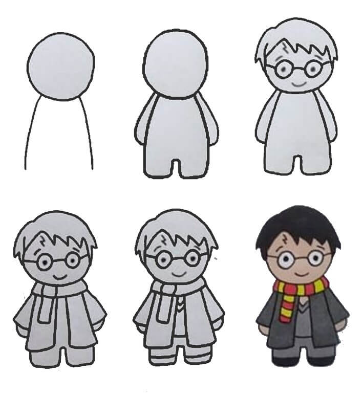 Desenhos de Harry Potter de óculos