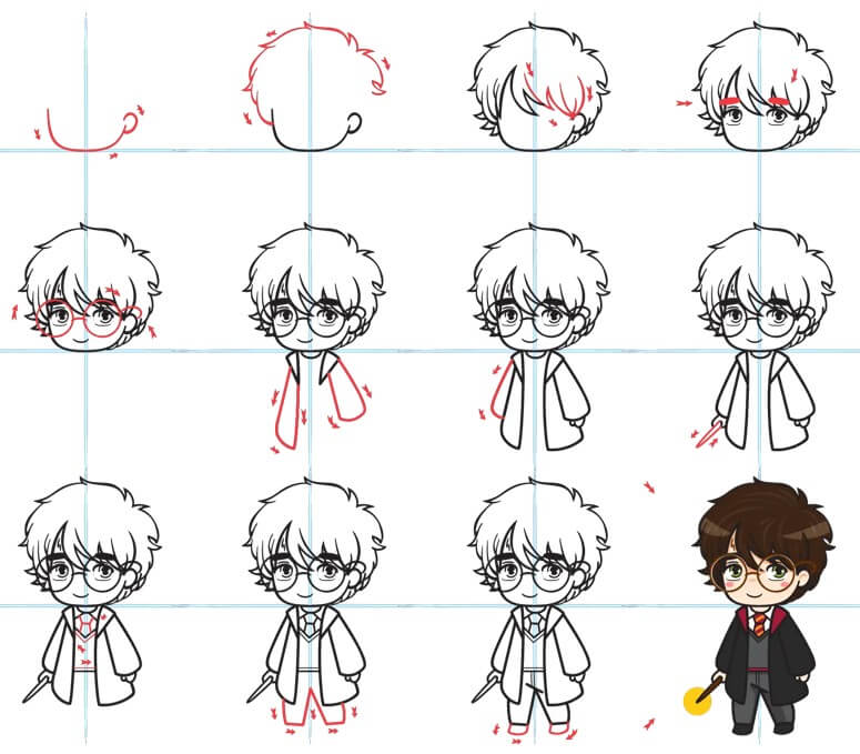 Desenhos de Harry Potter fofo