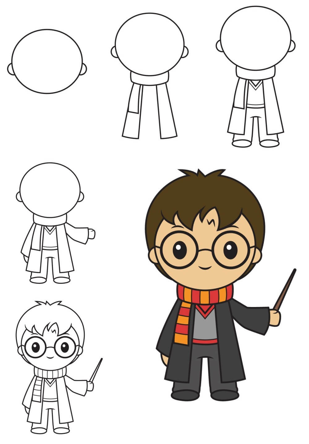 Desenhos de Harry Potter sorrindo