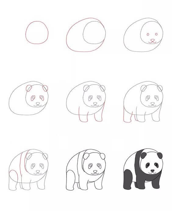 Desenhos de Ideia do urso panda (17)