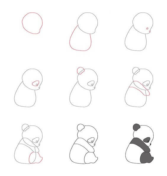 Desenhos de Ideia do urso panda (2)