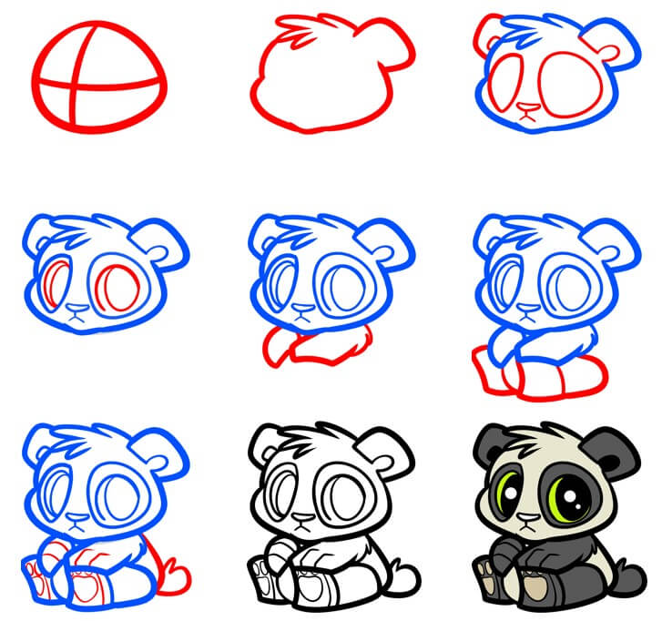 Desenhos de Ideia do urso panda (34)