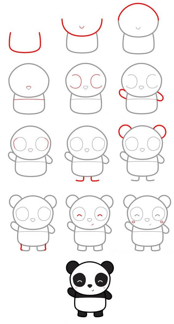 Desenhos de Ideia do urso panda (4)