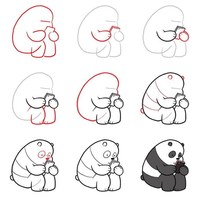 Desenhos de Ideia do urso panda (40)