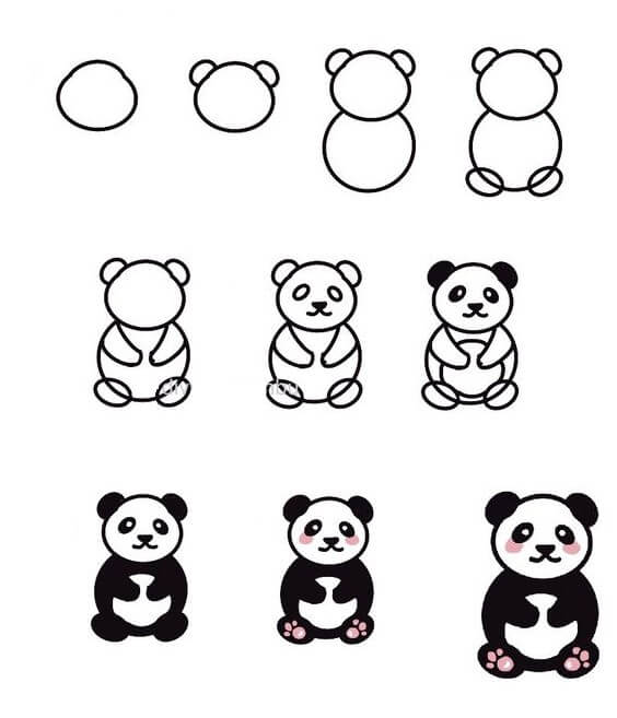 Desenhos de Ideia do urso panda (8)