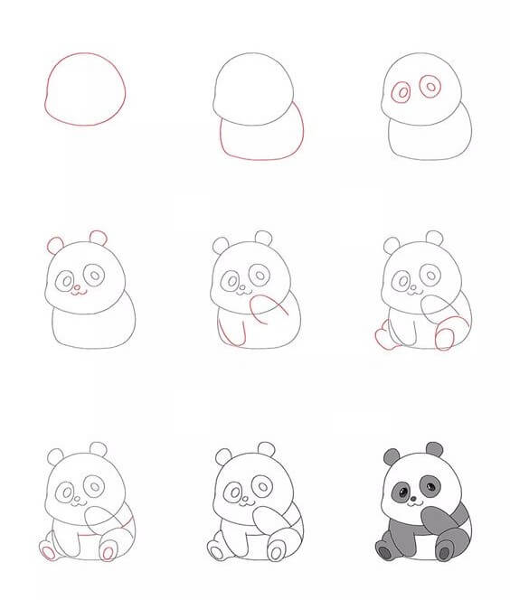 Desenhos de Ideia do urso panda (9)