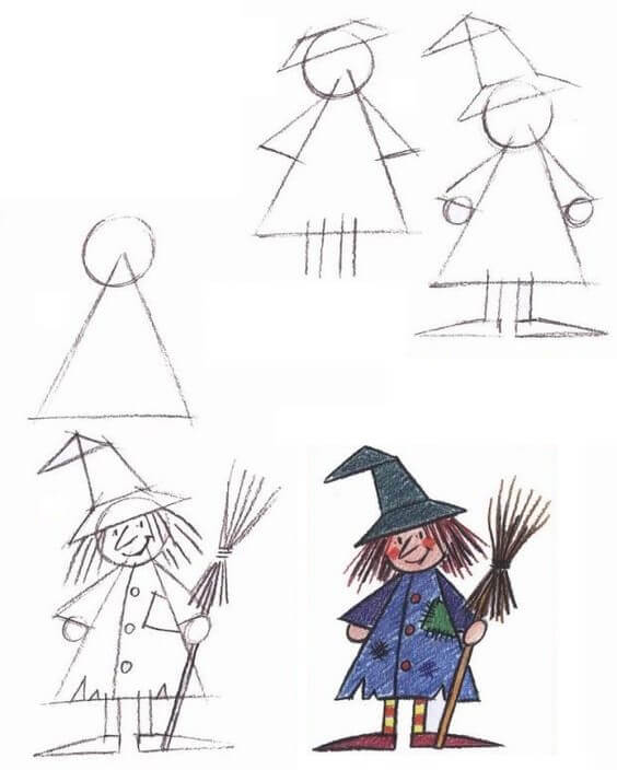 Desenhos de Imagem de bruxa