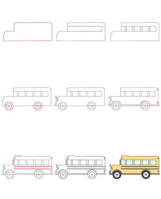 Desenhos de Imagem de ônibus escolar