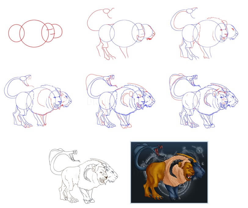 Desenhos de Imagem de quimera