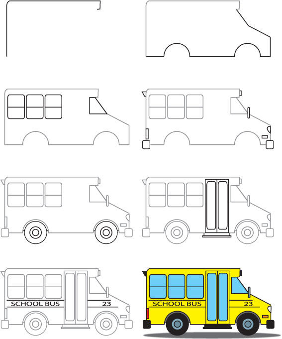 Desenhos de Impressão gratuita de ônibus