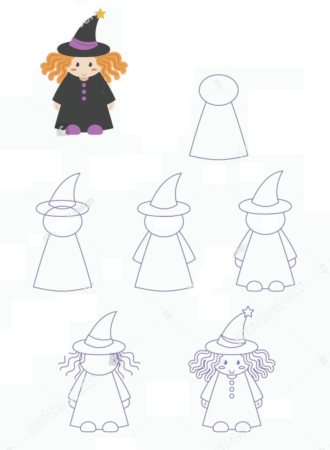 Desenhos de Jovem bruxa