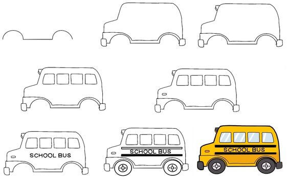 Desenhos de Ônibus escolar grátis