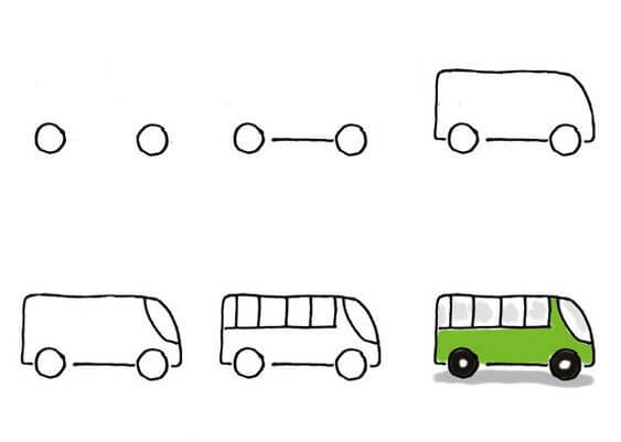 Desenhos de Ônibus fácil