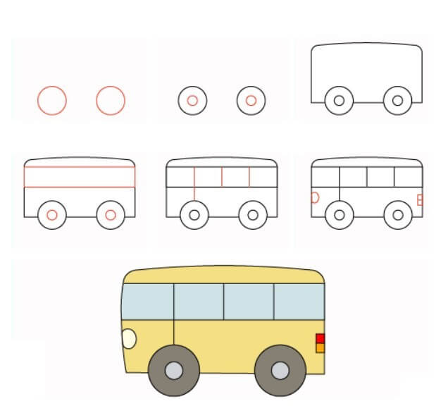 Desenhos de Ônibus fácil e grátis