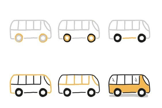 Desenhos de Ônibus laranja