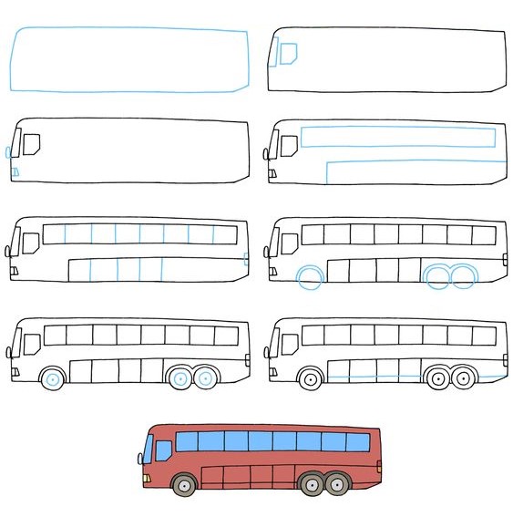 Desenhos de Ônibus Longo