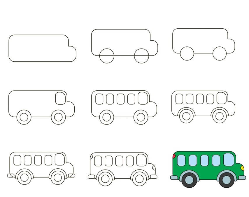 Desenhos de Ônibus Verde