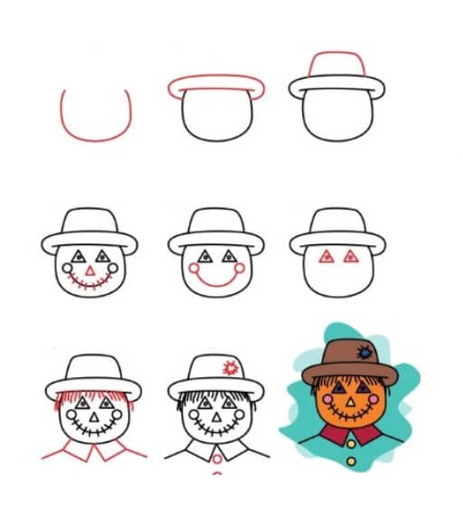 Desenhos de Os personagens de Halloween sorriem