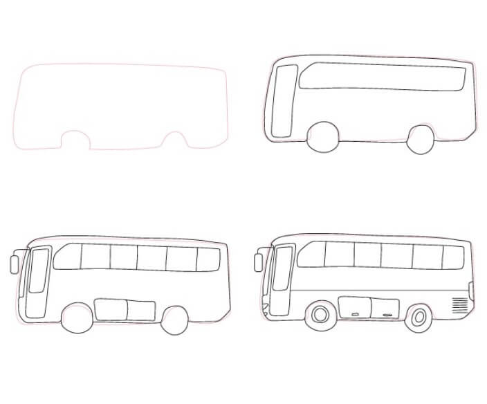 Desenhos de Perfil do ônibus