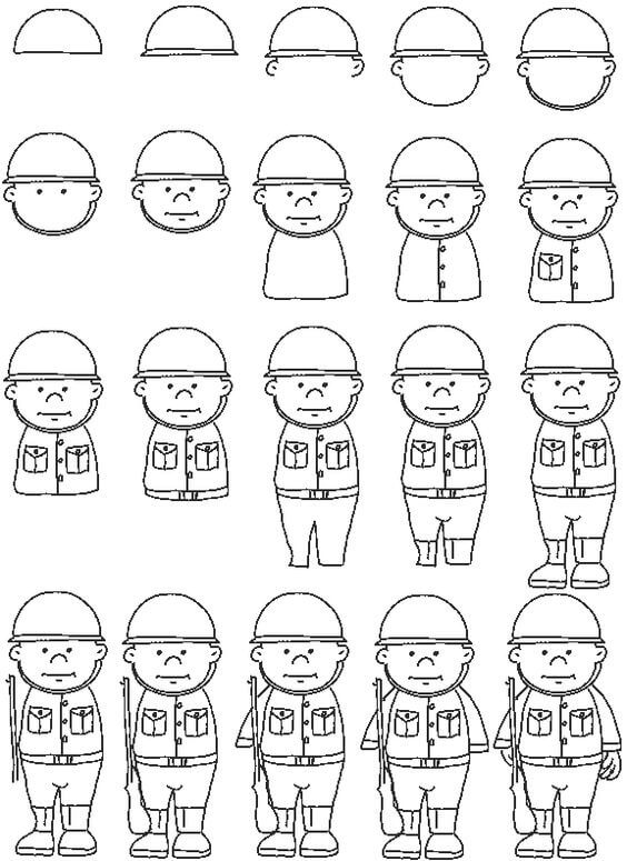 Desenhos de Perfil do soldado
