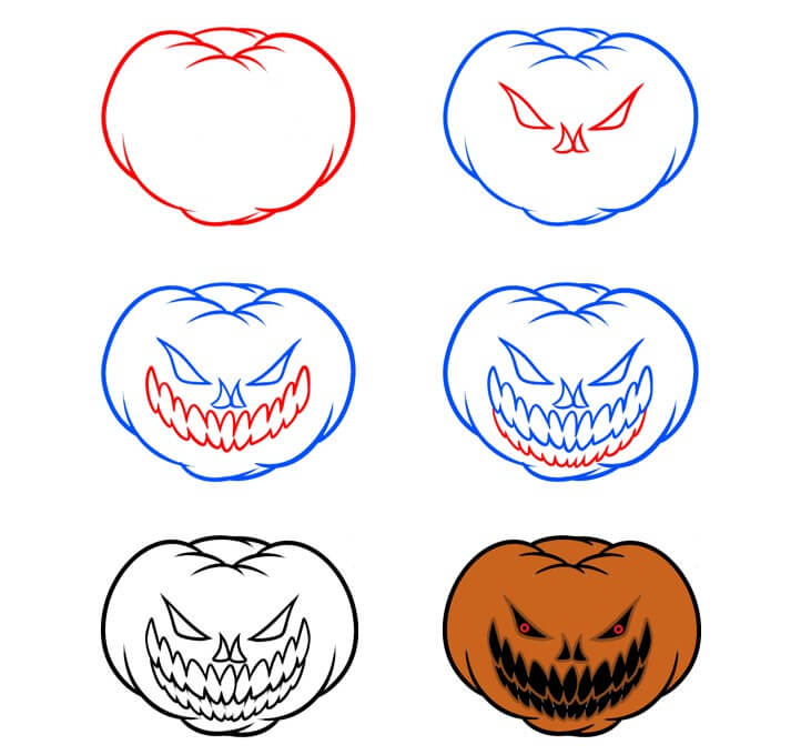 Desenhos de Perigo da abóbora de Halloween
