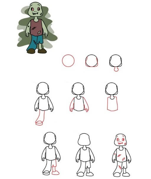 Desenhos de Personagens de Halloween em pé