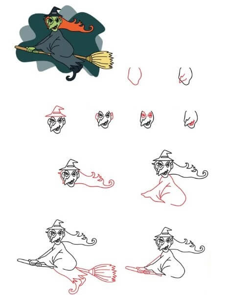 Desenhos de Personagens de Halloween voam