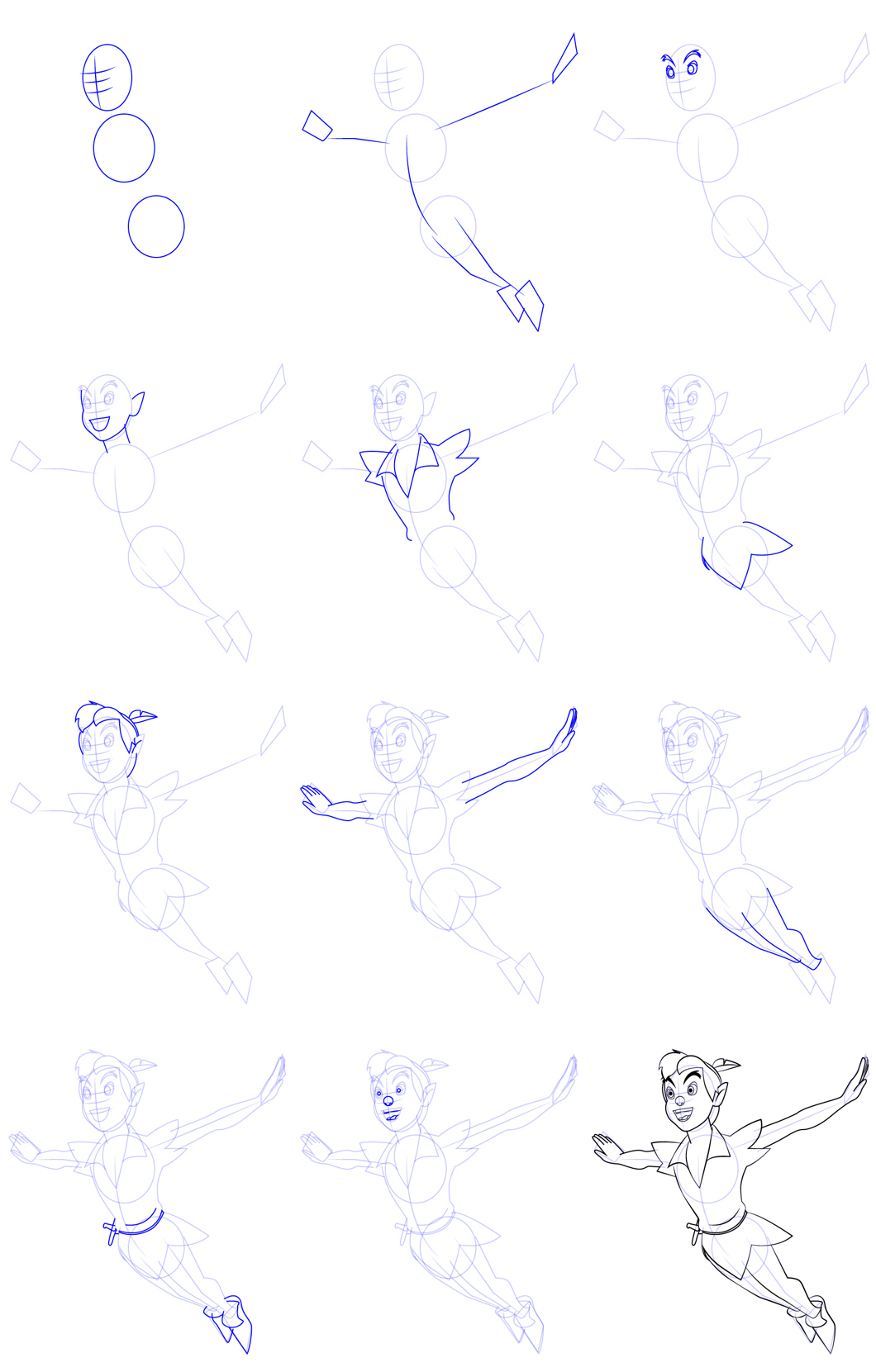 Desenhos de Peter Pan voando