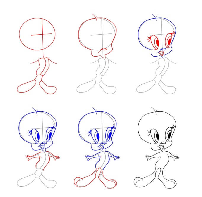 Desenhos de Piu-Piu está surpreso