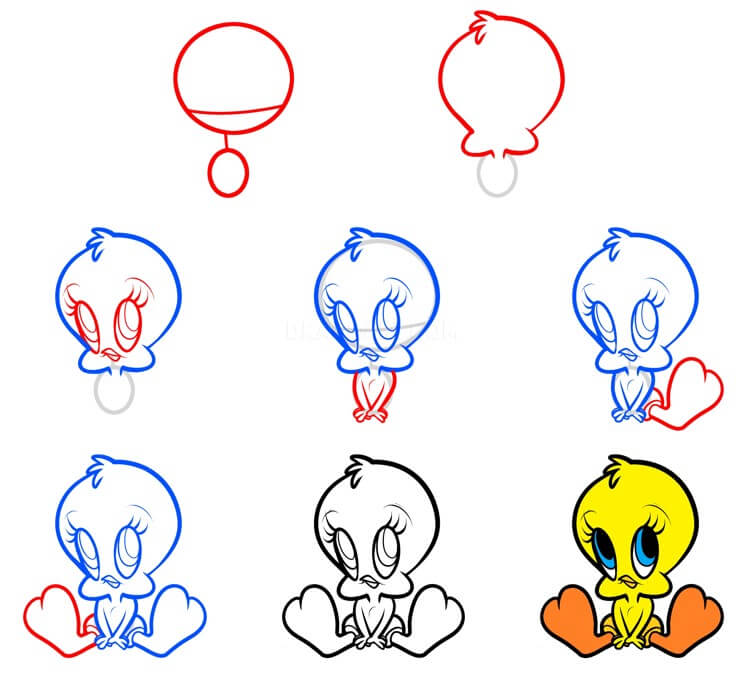 Desenhos de Piu-Piu sentado