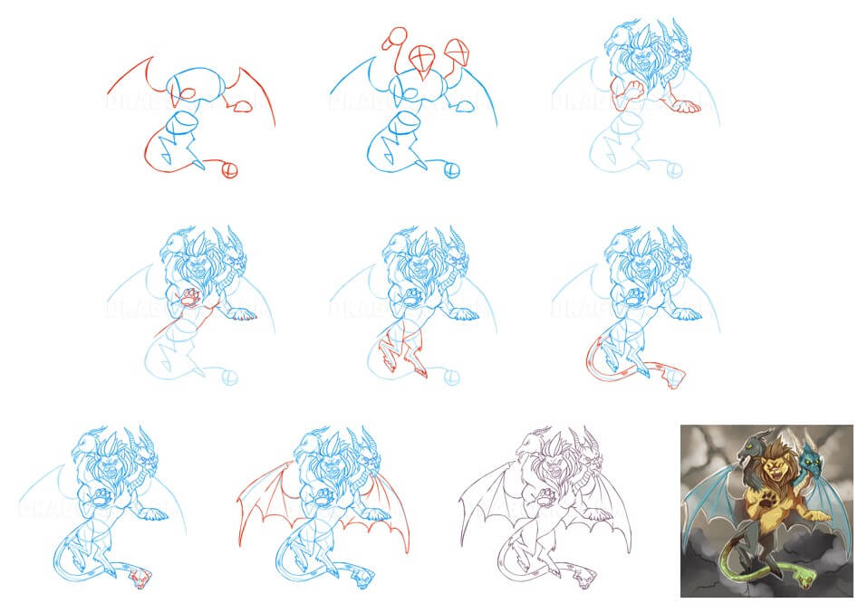 Desenhos de Quimera para imprimir