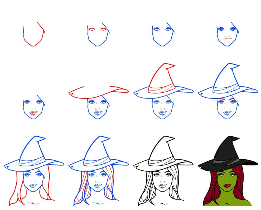 Desenhos de Retrato de bruxa