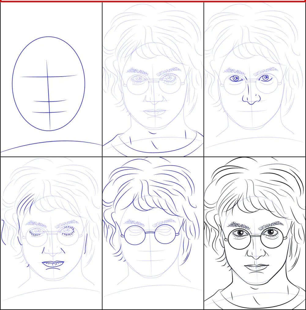 Desenhos de Rosto de Harry Potter