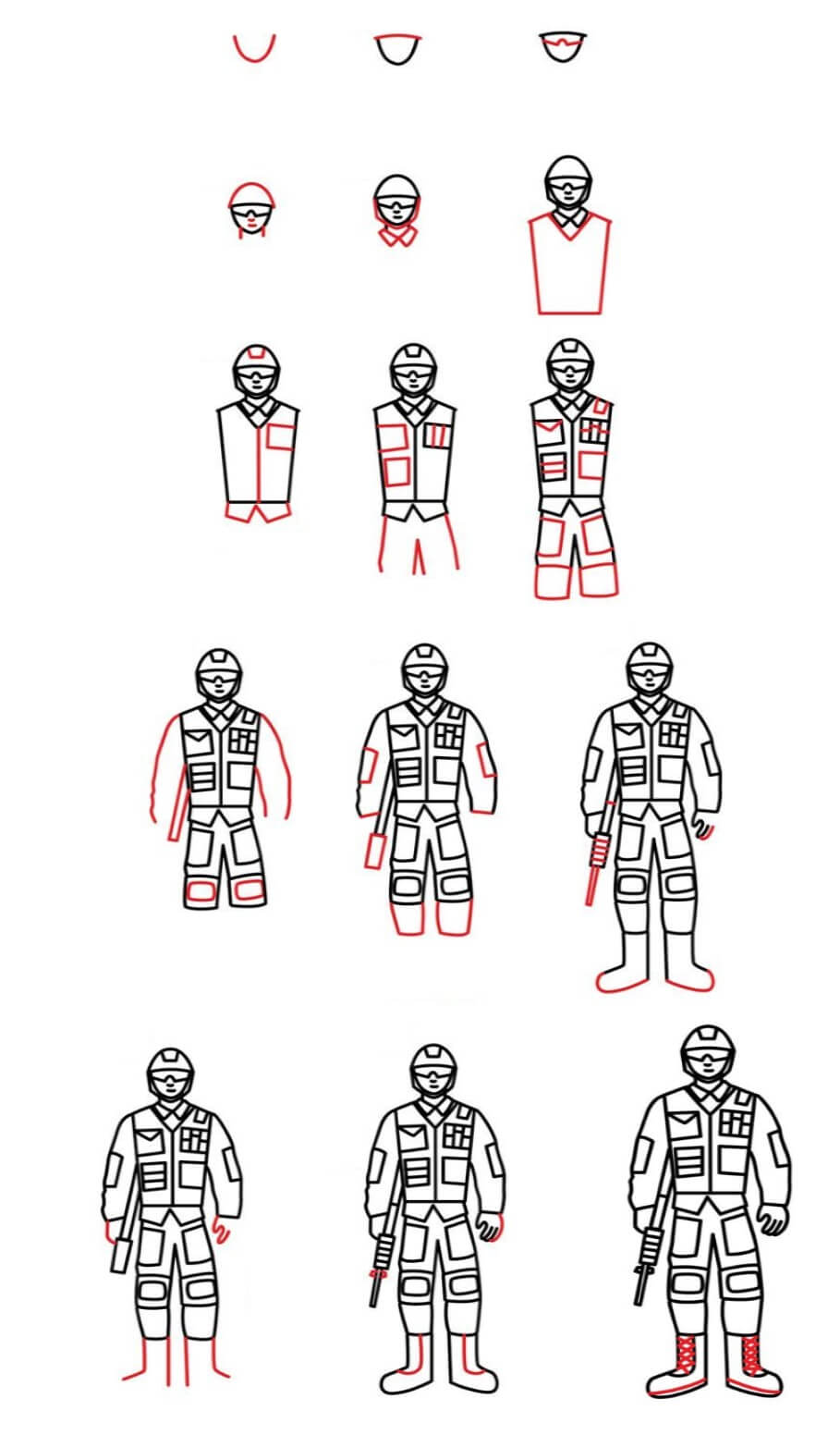 Desenhos de Soldado básico