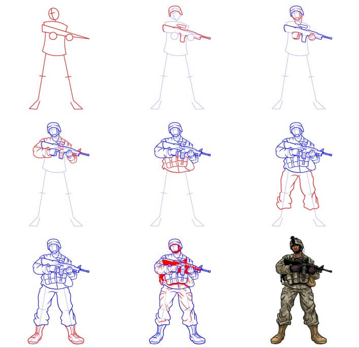 Desenhos de Soldado dos EUA