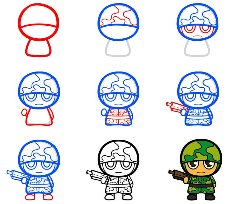 Desenhos de Soldado fofo