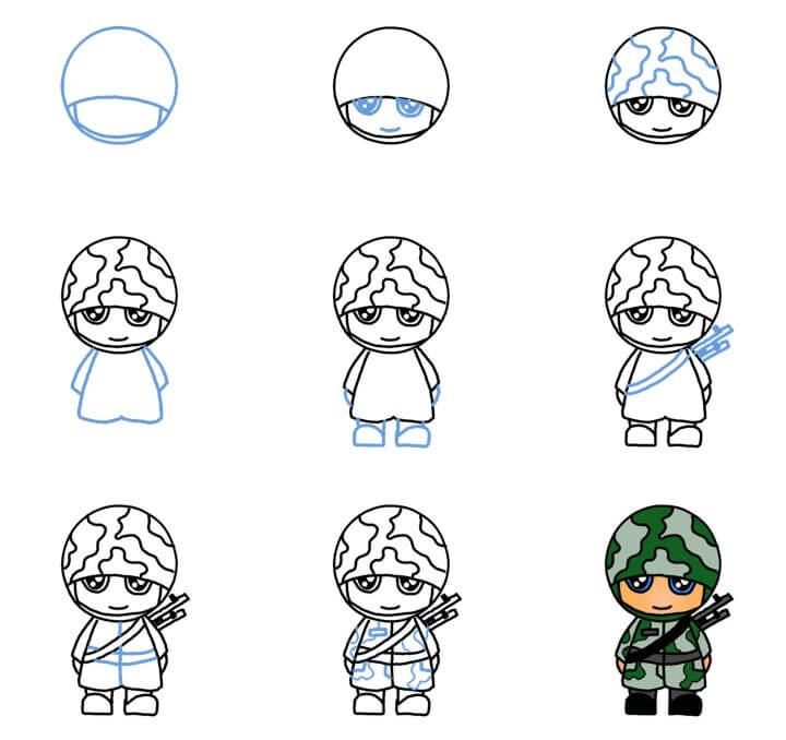 Desenhos de Soldado kawaii