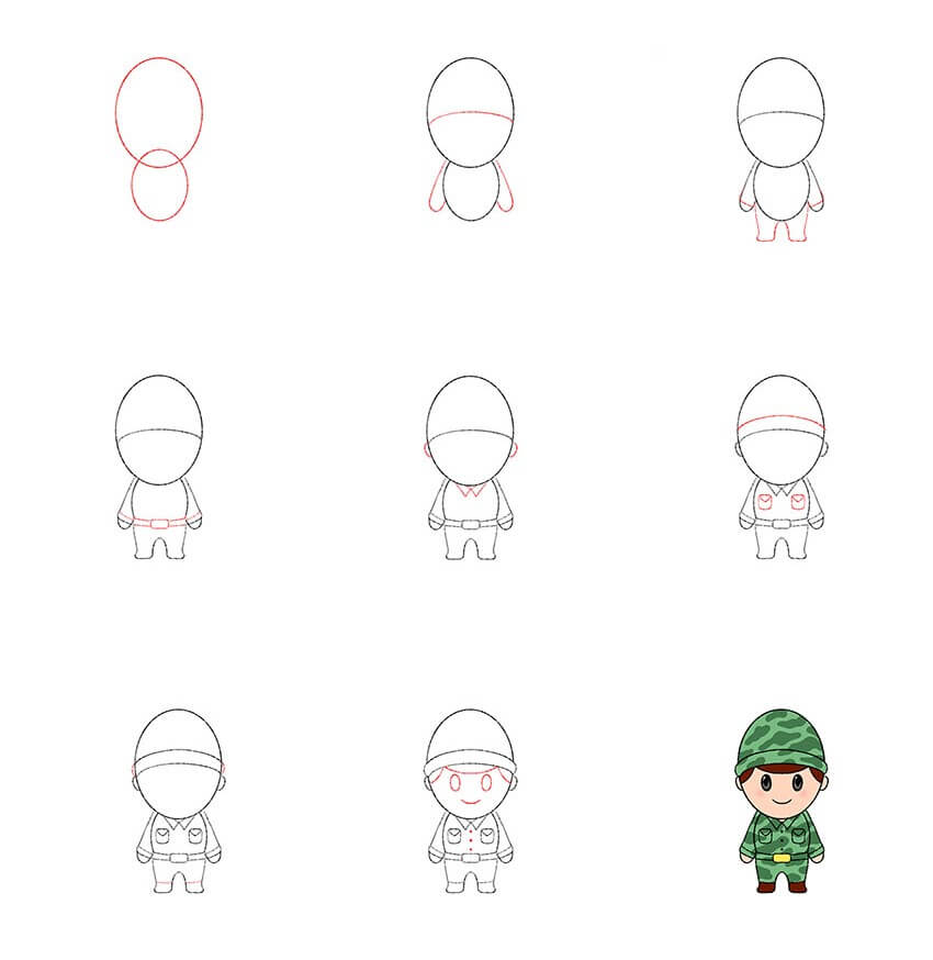 Desenhos de Soldado muito fofo